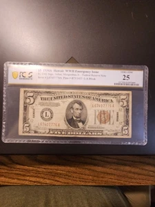 1934A $5 HAWAII WWII Emergency Issue Note. PCGS GRADED VERY FINE 25. - Picture 1 of 8