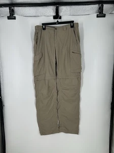 Columbia Zip Off Convertible Hiking Cargo Pockets Pants 100% Nylon Size 34x34 - Picture 1 of 9