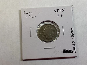 1865 Three Cent Nickel Coin Modified Reverse "Love Token"  111425 03te - Picture 1 of 4