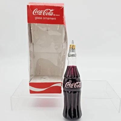 Botella de Coca Cola Kurt Adler adorno de vidrio en caja original 1998 vintage, 5" Foto 1 de 4