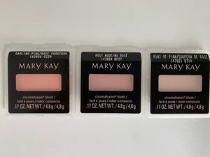 MARY KAY CHROMAFUSION BLUSH CHEEK COLOR  Lot Hint Of Pink Rosy Nude Darling Pink - Picture 1 of 3
