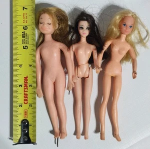 3 Vtg Dolls. 1970 Mattel, 6" Little Dolls.  No Outfits. Damaged  - Picture 1 of 23