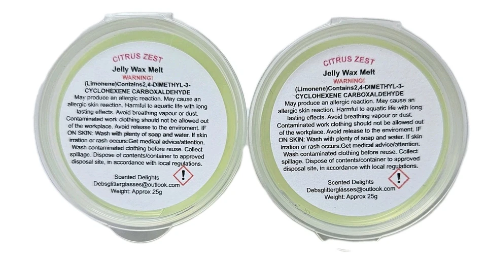 2x  Citrus Zest - Gel Wax Melts - HIGHLY SCENTED - Jelly Wax Melts - Image 1 of 1