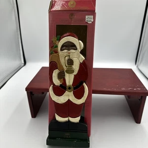 Vintage schwarze Weihnachtsmann Figur Mercuries 1994 geschnitzt Holz handbemalt 9,5" - Bild 1 von 15