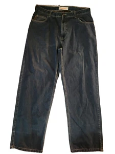Timberland Blue Jeans Mens 36x32 Dark Straight Leg Retro Western Cowboy Pants - Picture 1 of 9