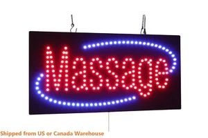 Massage Sign Neon Sign LED Open Sign Store Sign Business Sign Window Sign - Picture 1 of 8