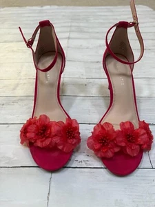 Kelly and Kate Damen rot Knöchelriemen Blumen Schleife trendy Fersenriemen Sandale Größe 9 - Bild 1 von 8
