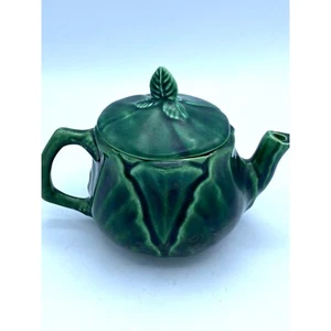 Haldron Majolica Green Creamer With Lid 1988 - Picture 1 of 7
