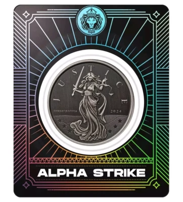 2024 LADY JUSTICE ANTIGUO 1 OZ 999 plata fina Scottsdale ✅ ALPHA STRIKE Foto 1 de 4