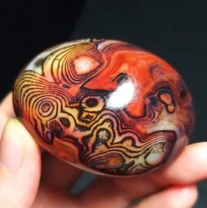 TOP 71G Natural Polished Silk Banded Lace Agate Crystal Stone Madagascar QC218 - Picture 1 of 16