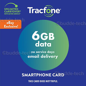 TracFone Smartphone Plan 6GB DATA ONLY - QUICK Added Directly to your Phone USA