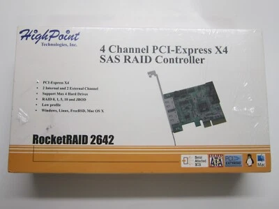 High Point RocketRAID 2642 4 Channel PCI-Express X4 SAS RAID Controller - Image 1 of 4
