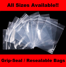 GRIP SEAL BAGS CLEAR RESEALABLE PLASTIC POLYTHENE CHEAPEST GRIPSEALS ALL SIZES