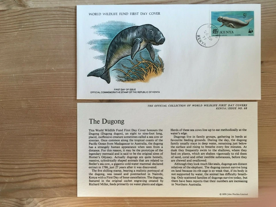 KENYA 1977 FDC WWF DUGONG - Image 1 of 1