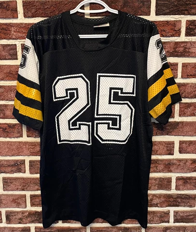 Vtg 80s HAMILTON TIGER-CATS Official CFL Jersey Mens L Athletic Knit Ti-Cats NOS Cover