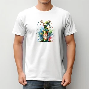 Divertida Camiseta Navidad Reinbeer Hombres Blanca Suave Tacto Poliéster Regalo Navidad - Imagen 1 de 8