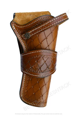DOUBLE ACTION HOLSTER REVOLVER PISTOL COVER SIX SHOOTER TOOLED LEATHER GUN COVER - Image 1 of 4
