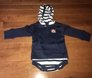 Licensed Auburn University Infant Baby Hooded Sweatshirt Bodysuit New 6 Months - Picture 1 of 5