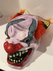 CLOWN OVERHEAD MASK WITH HAIR HALLOWEEN MASK FOR ADULT ADULT - Picture 1 of 8