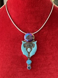 Sajen Boue Sterling Silver Multi Stone Dolphin Brooch/ Pendant Necklace - Picture 1 of 19