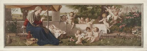 H. LAUENSTEIN XRare Antik 1925 Chromolitho Maria, Jesus & Cherubs WIEGENLIED - Bild 1 von 1