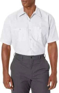 Red Kap Men's Size Industrial Work Shirt Regular Fit Short Sleeve - Picture 1 of 24