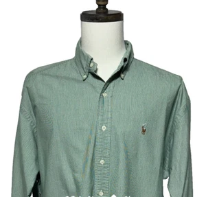 Camisa Ralph Lauren Blake Para Hombres XL Verde Oxford Carne Poni Abotonada Manga Larga - Imagen 1 de 11