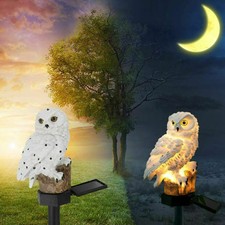 Outdoor Waterproof Solar Power LED Owl Light Garden Yard Landscape Decor Lamp US