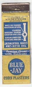 MATCHBOOK COVER - BLUE JAY CORN PLASTERS - BAUER & BLACK - KENDALL - Picture 1 of 3