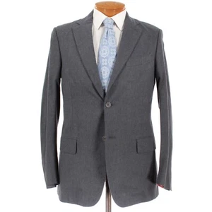 Isaia NWT Two Piece Suit Size 50R 40R US In Dark Gray Melange 100% Wool - Picture 1 of 11