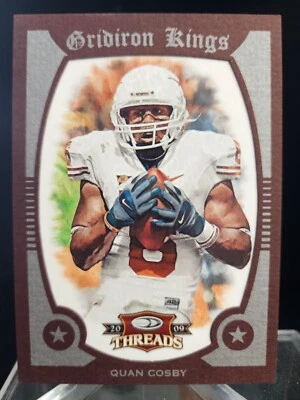 QUAN COSBY 2009 PANINI DONRUSS THREADS GRID IRON KINGS #44 TEXAS ROOKIE #003/100 - Image 1 of 2