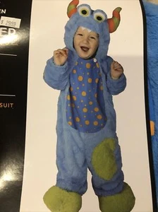 New baby Boy toddler monster jumpsuit halloween costume warm 6m 12m - Picture 1 of 4