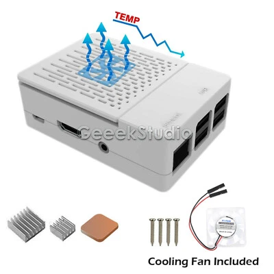 ABS Case Enclosure Cover Kit With Heatsink Cooling fan For Raspberry Pi 3B+/3/2B - Image 1 of 4
