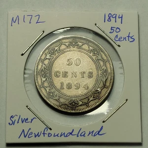 1894 Newfoundland Silver 50 Cents HALF DOLLAR  VICTORIA NFLD M172 - Picture 1 of 3