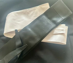 Ausgefallen: 2 Gürtel/Taille Zum Wickeln Schwarz Und Weiß, Vegan Neu - Bild 1 von 5