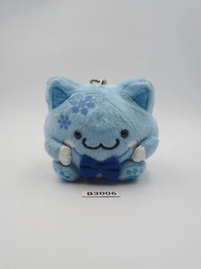 Maruneko Cat B3006 Blue Ice Keychain Mascot 3" Plush Toy Doll Sk Japan - Picture 1 of 7