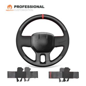 HÁGALO USTED MISMO PU Fibra de carbono Gamuza sintética Cubierta de volante para Dodge RAM 2009-2010 - Imagen 1 de 10