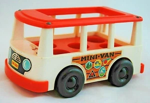 Vintage 1969 Fisher Price Little People Empty Mini Van Bus FP-141 No Figures - Bild 1 von 7