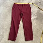 White House Black Market Pants Womens Sz 6 The Slim Ankle Red Burgundy Low Rise