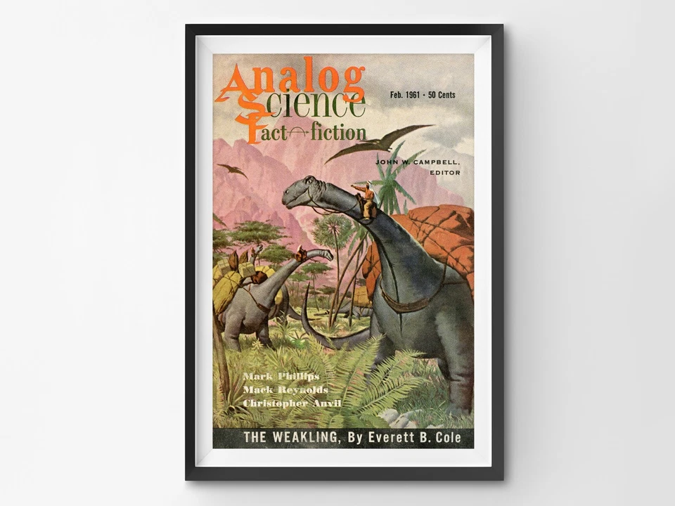 Science Fiction POSTER (up to 24x36) - February 1961 - Vintage - Dinosaurs - Image 1 of 4