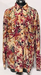 Vintage 90s Ana Mori Rayon Indonesian Batik Blouse with sequins XL - Bild 1 von 9