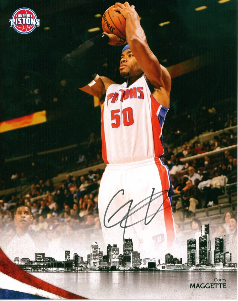 FOTO FIRMADA POR COREY MAGGETTE PISTONES DETROIT 8" X 10" CON CERTIFICADO DE AUTENTICIDAD Foto 1 de 1