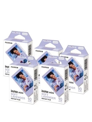 FUJIFILM INTERNATIONAL Fujifilm INSTAX MINI Soft Lavender Instant Print Film 5 Pack Bundle