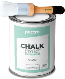 Chalk Paint Vernice a Gesso 750Ml + Pennello Tondo in Legno Pack - Pittura per M - Foto 1 di 12