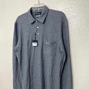 Psycho Bunny Shirt Mens 5 M Gray Polo Long Sleeve Golf Pima Peru - Picture 1 of 15