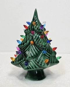 Kleiner Vintage Keramik handbemalter bunter Weihnachtsbaum 7" Retro traditionell - Bild 1 von 5