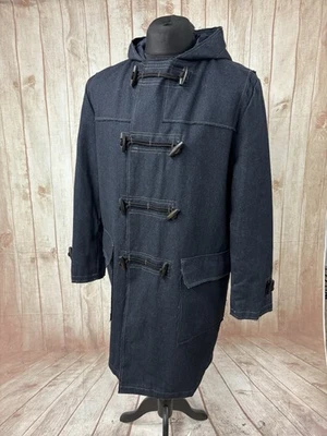 G-Star Raw Wool Denim Monty Coat Duffle Fireman Navy Blue Medium Double Breasted - Image 1 of 4