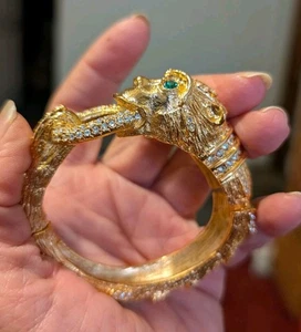 Kenneth J Lane Golden  Crystal Monkey Bangle bracelet usa - Picture 1 of 7