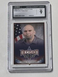 2023 Decision Trading Cards US Congress Senator John Fetterman Graded 9 MINT CGC - Picture 1 of 2