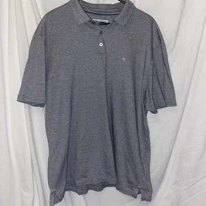 Tommy Bahama Polo Herren 2XL grau gestreift Kurzarm Hemd Marlin Logo Freizeit - Bild 1 von 9